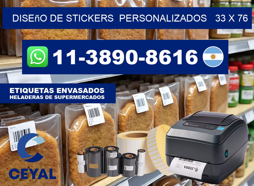 diseño de stickers  personalizados   33 x 76