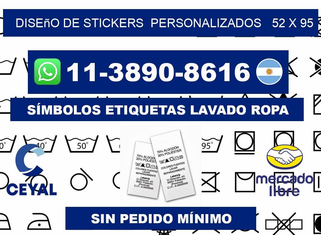 diseño de stickers  personalizados   52 x 95