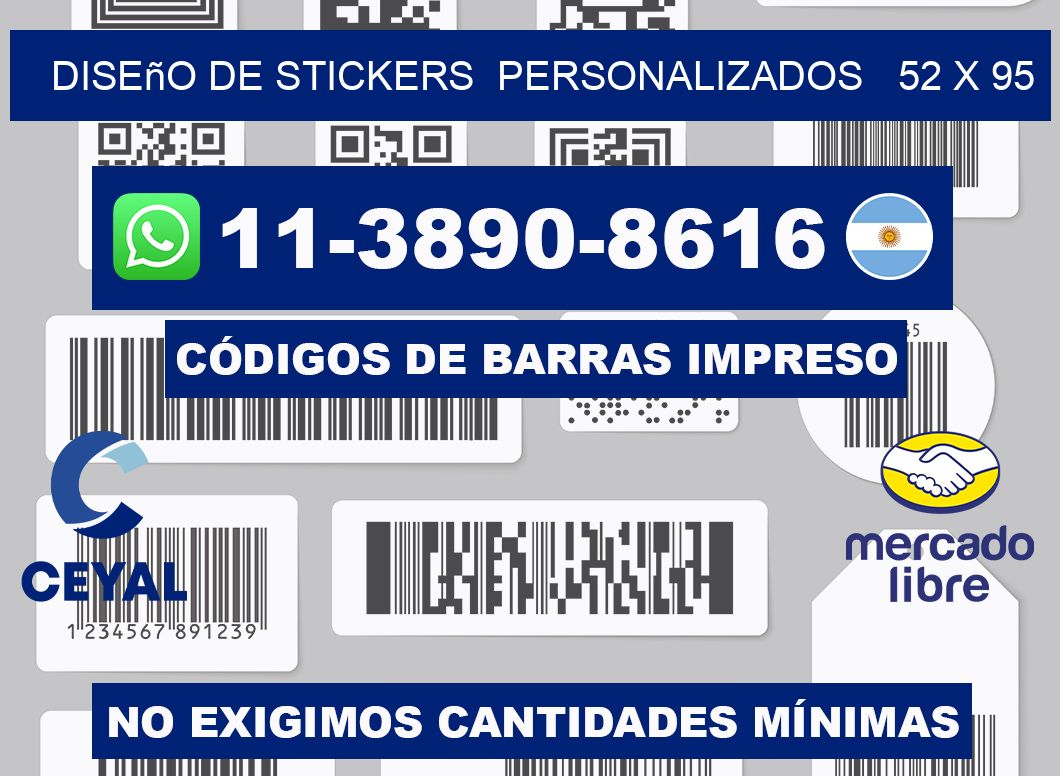 diseño de stickers  personalizados   52 x 95