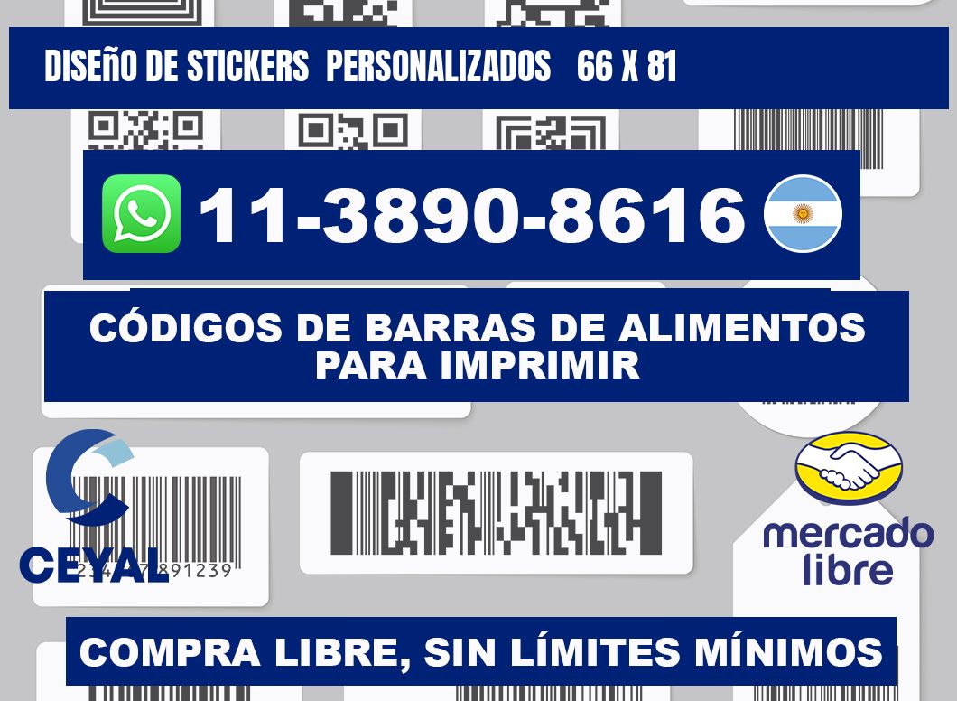 diseño de stickers  personalizados   66 x 81