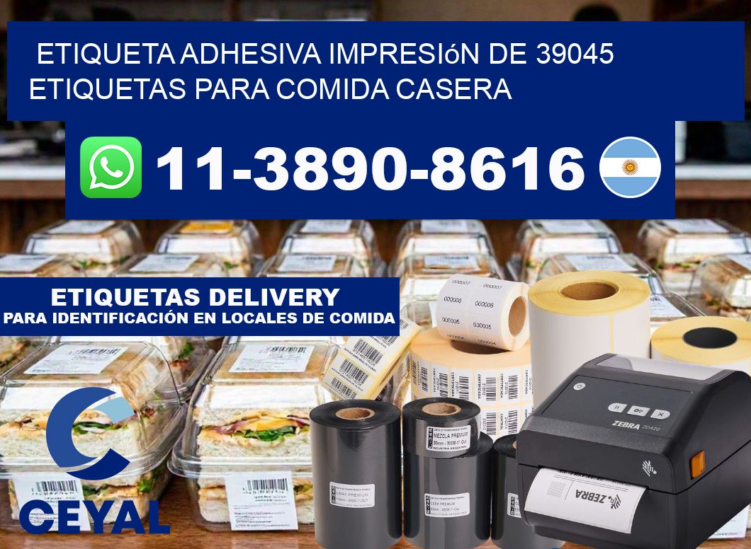 etiqueta adhesiva impresión de 39045 etiquetas para comida casera