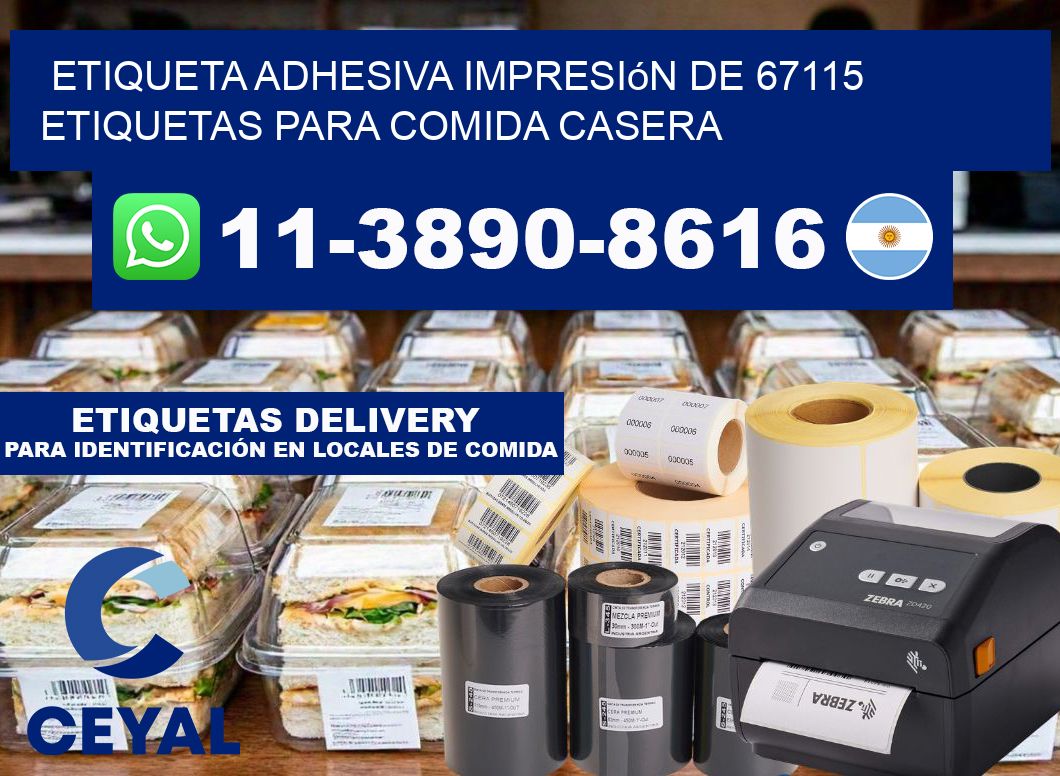 etiqueta adhesiva impresión de 67115 etiquetas para comida casera