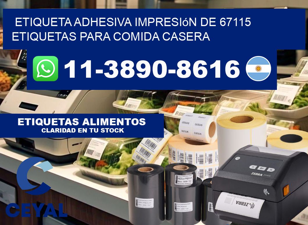 etiqueta adhesiva impresión de 67115 etiquetas para comida casera