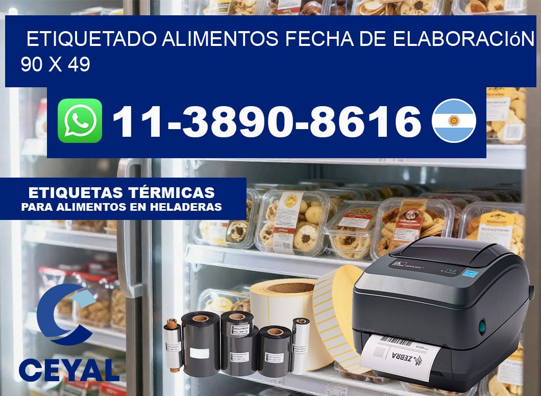 etiquetado alimentos Fecha de elaboración 90 x 49
