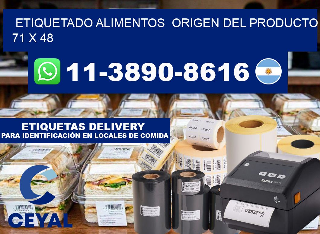 etiquetado alimentos  Origen del producto 71 x 48