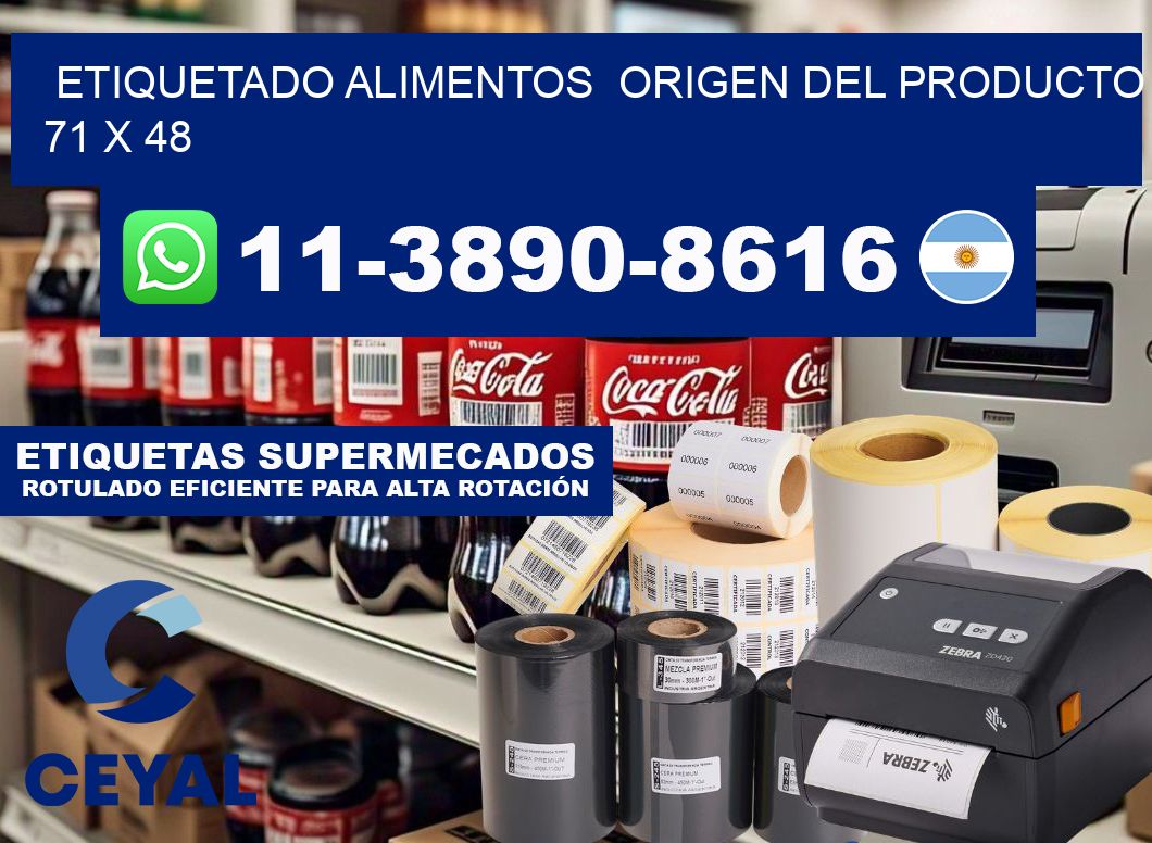 etiquetado alimentos  Origen del producto 71 x 48
