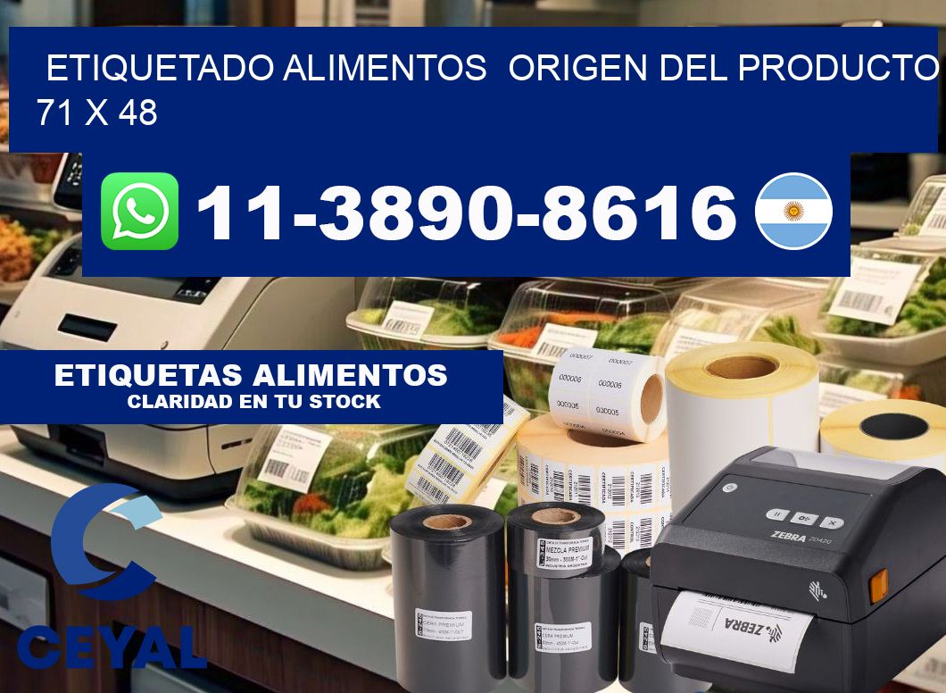 etiquetado alimentos  Origen del producto 71 x 48