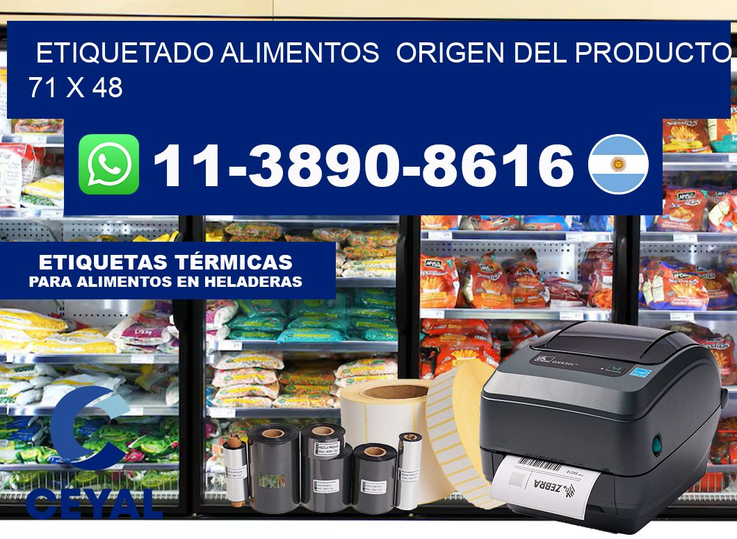 etiquetado alimentos  Origen del producto 71 x 48