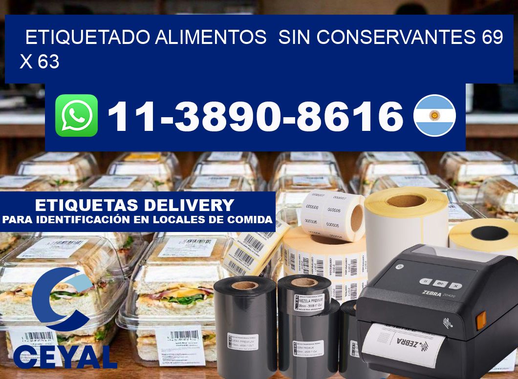 etiquetado alimentos  Sin conservantes 69 x 63