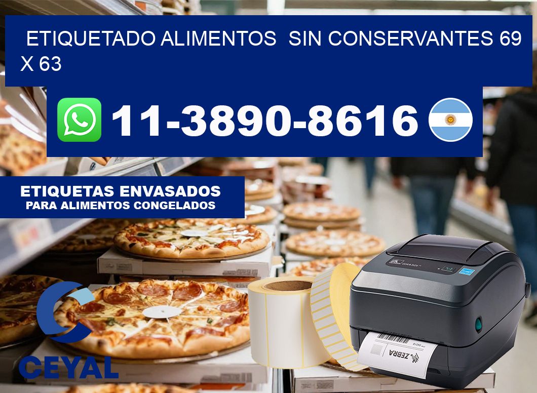 etiquetado alimentos  Sin conservantes 69 x 63
