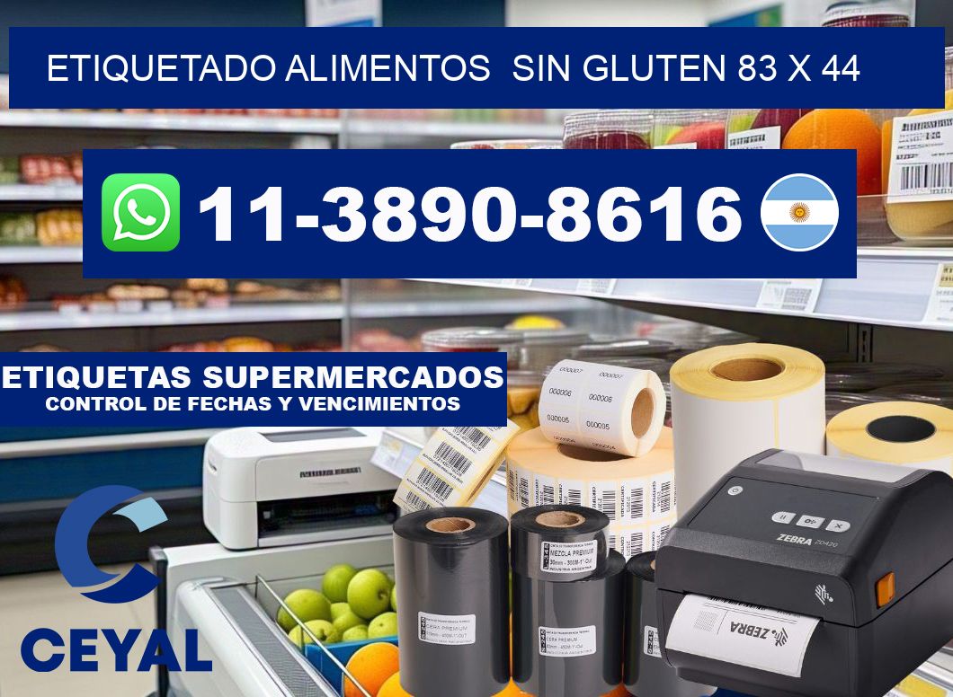 etiquetado alimentos  Sin gluten 83 x 44