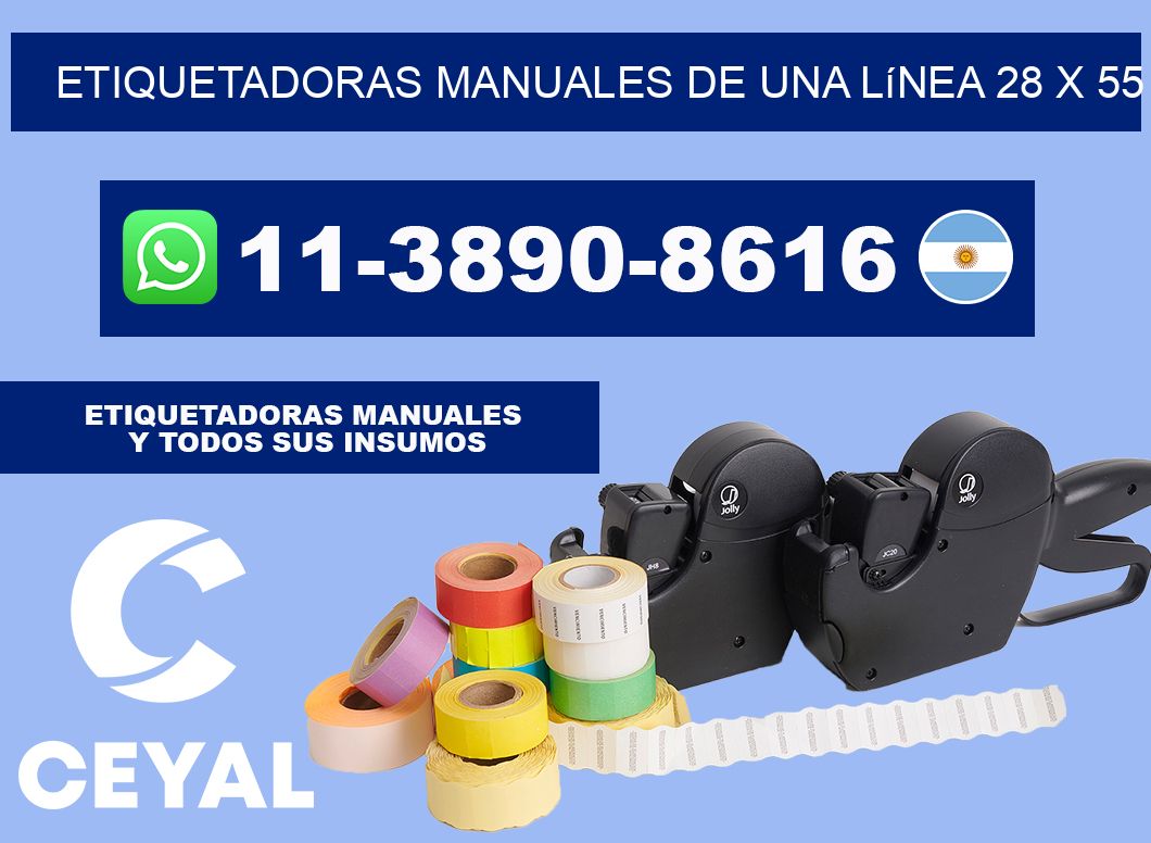 etiquetadoras manuales de una línea 28 x 55