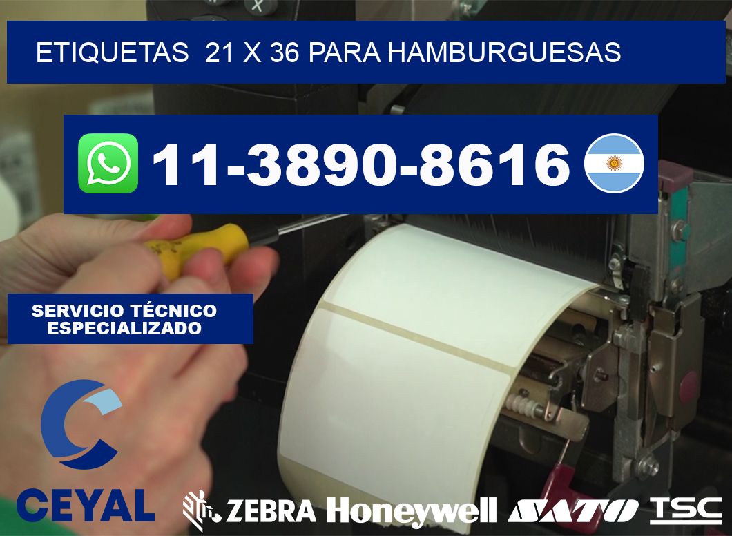 etiquetas  21 x 36 para Hamburguesas