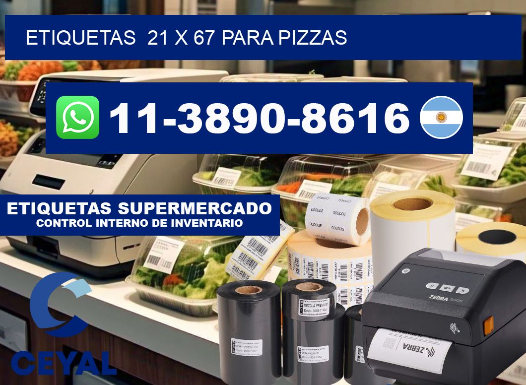 etiquetas  21 x 67 para Pizzas