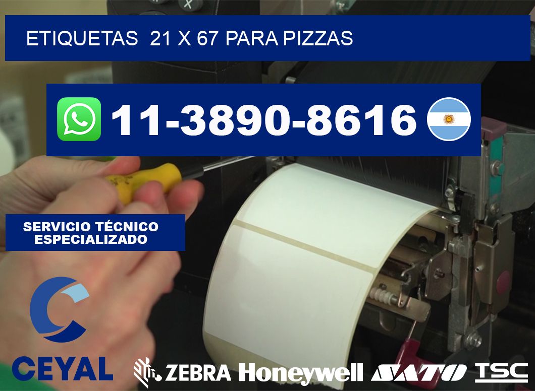 etiquetas  21 x 67 para Pizzas