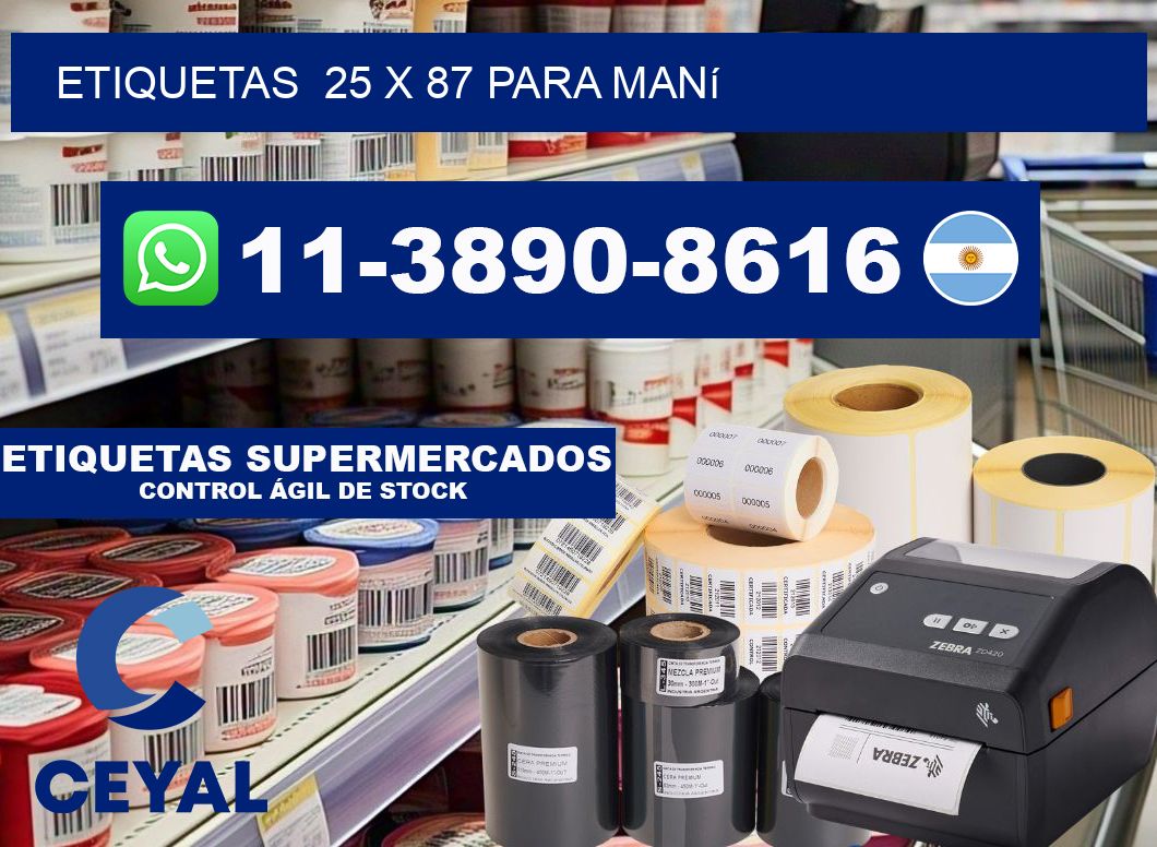 etiquetas  25 x 87 para Maní