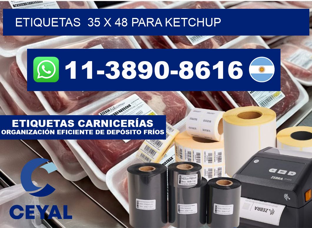 etiquetas  35 x 48 para Ketchup