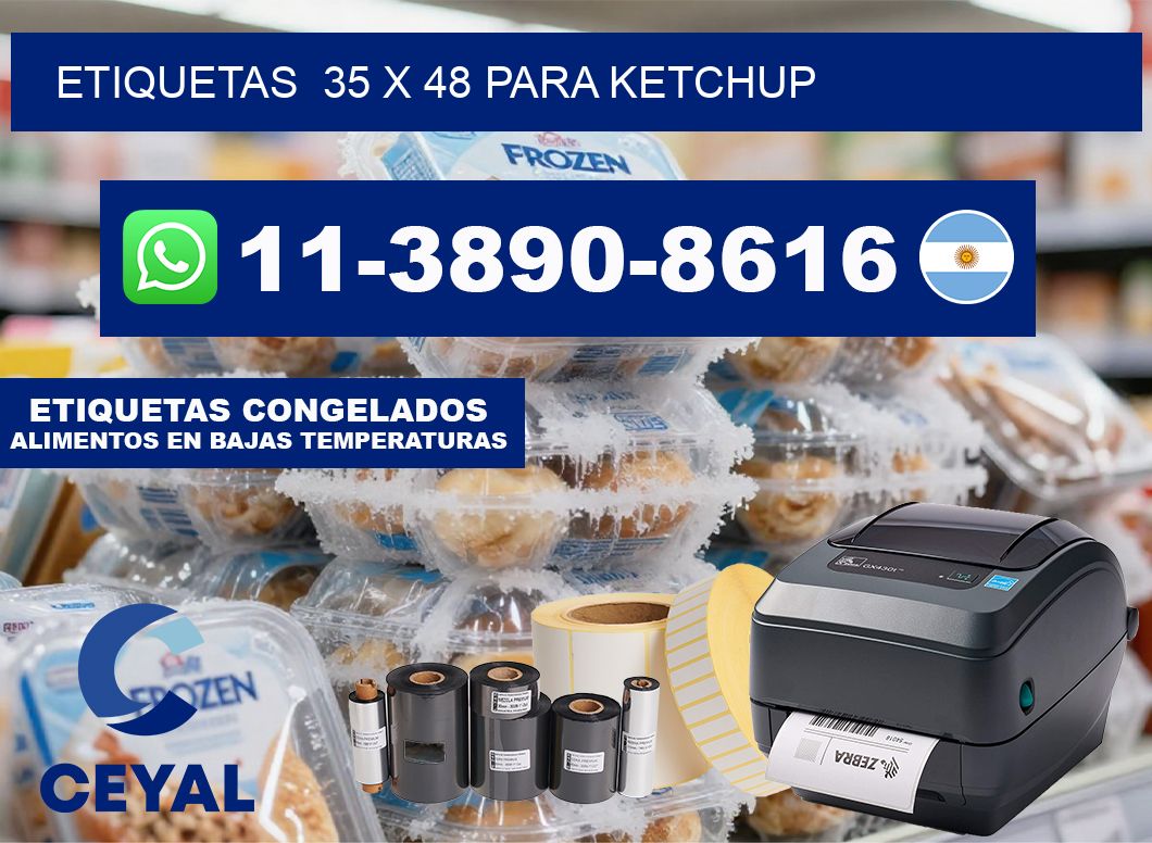 etiquetas  35 x 48 para Ketchup