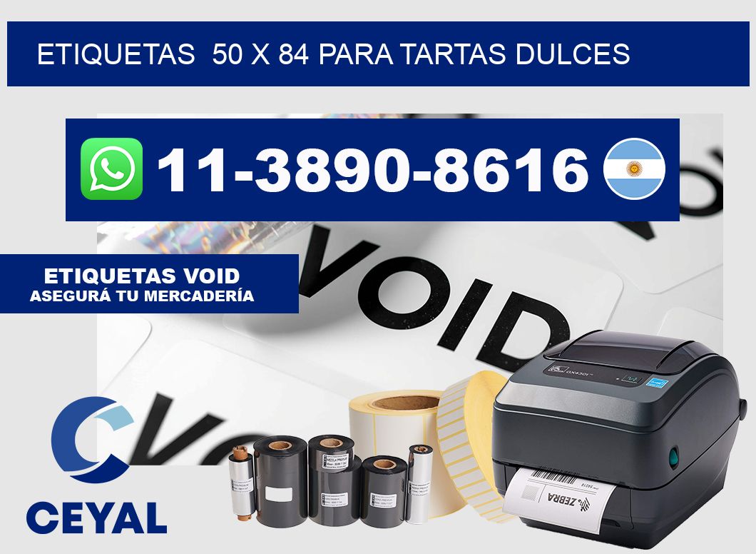 etiquetas 50 x 84 para Tartas dulces