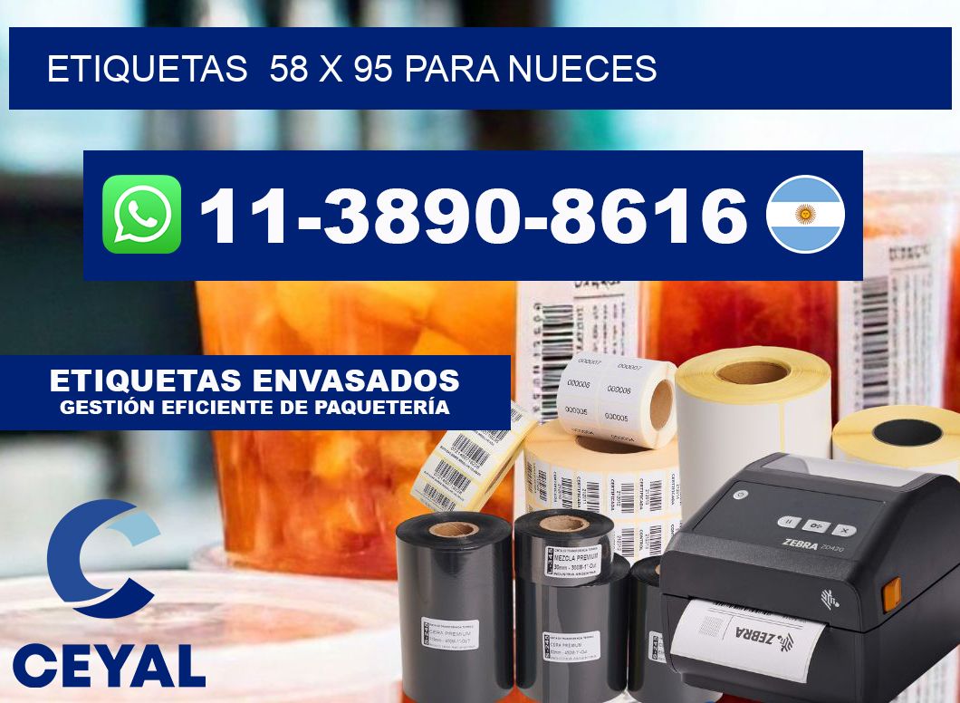 etiquetas 58 x 95 para Nueces