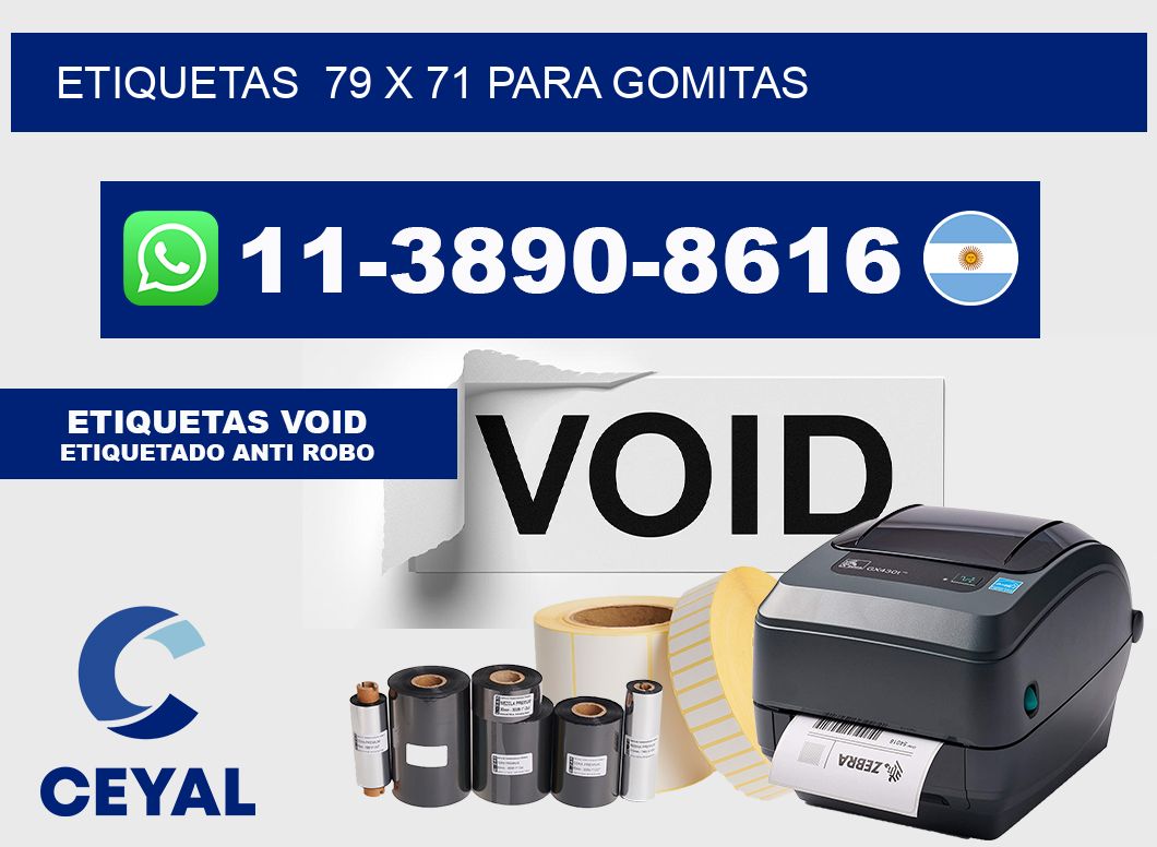etiquetas  79 x 71 para Gomitas
