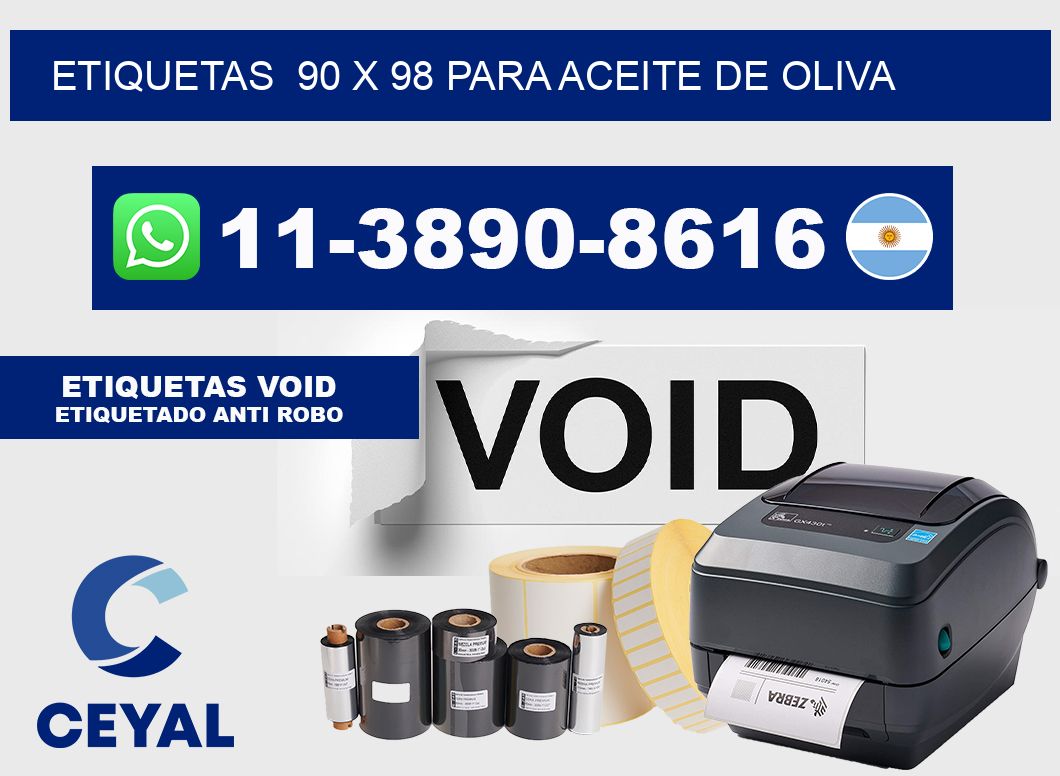 etiquetas  90 x 98 para Aceite de oliva