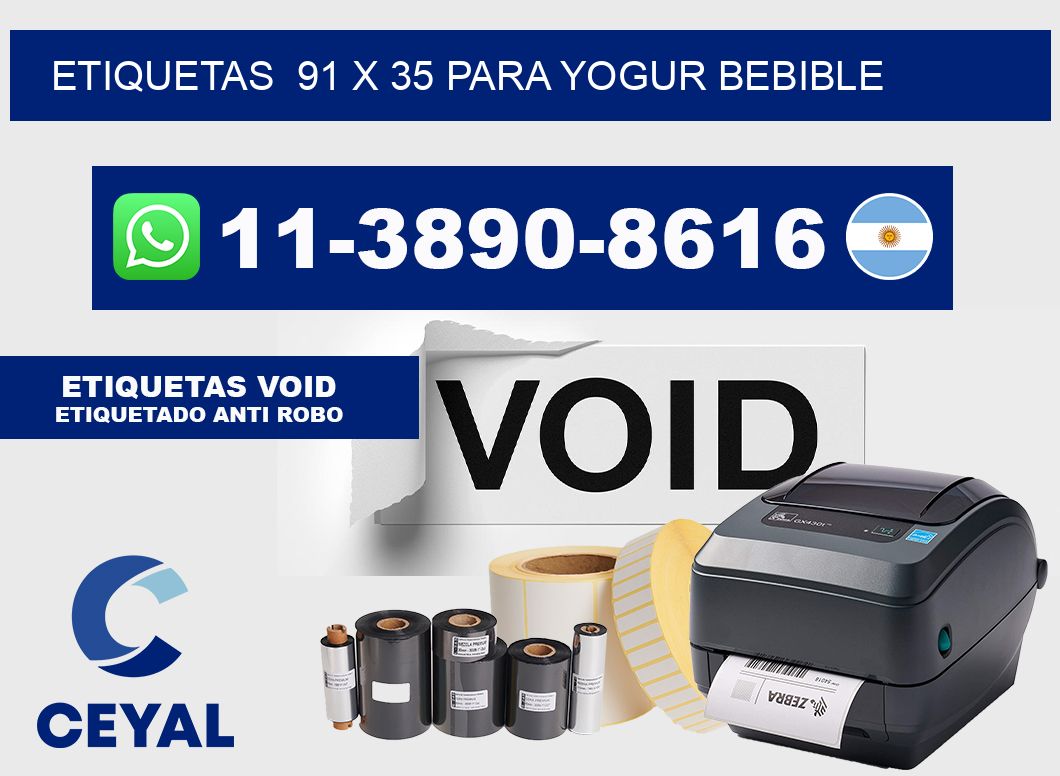 etiquetas  91 x 35 para Yogur bebible