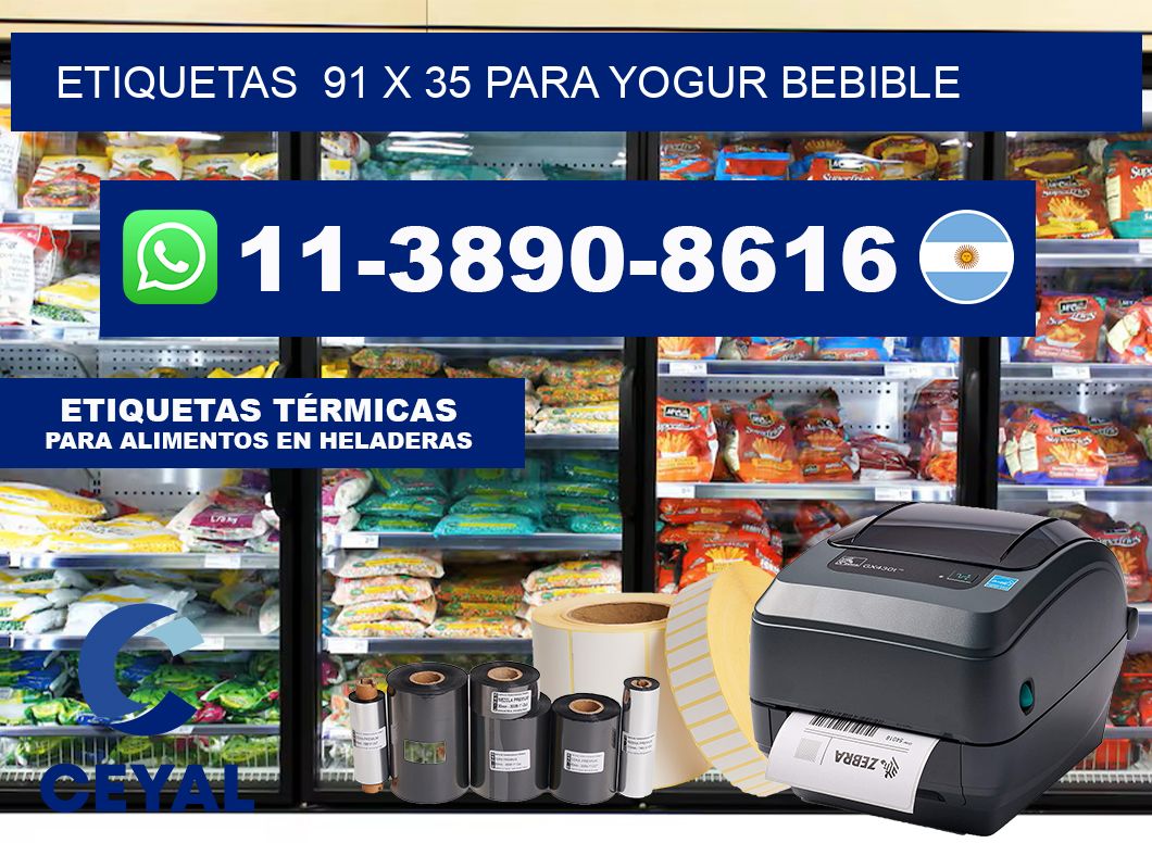 etiquetas  91 x 35 para Yogur bebible