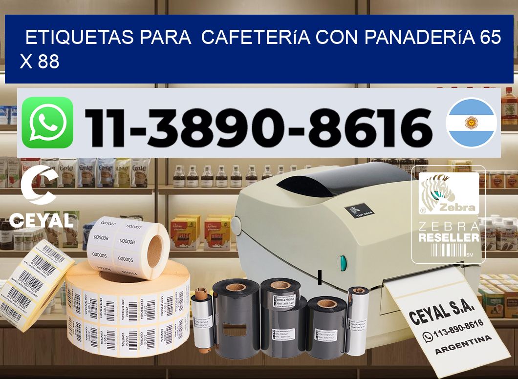 etiquetas para  Cafetería con panadería 65 x 88