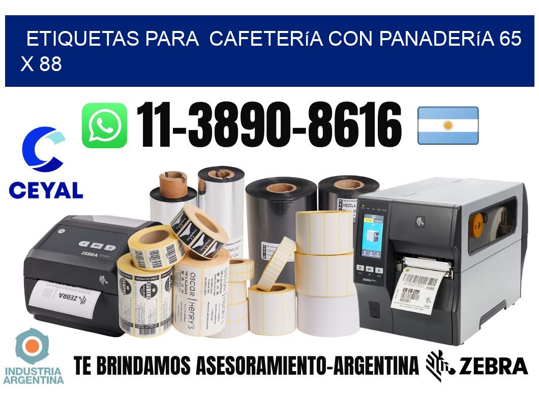 etiquetas para  Cafetería con panadería 65 x 88