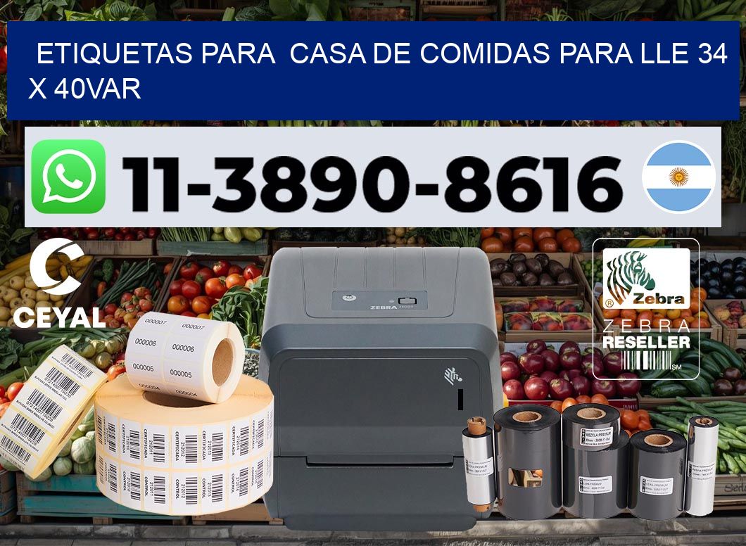 etiquetas para  Casa de comidas para lle 34 x 40var