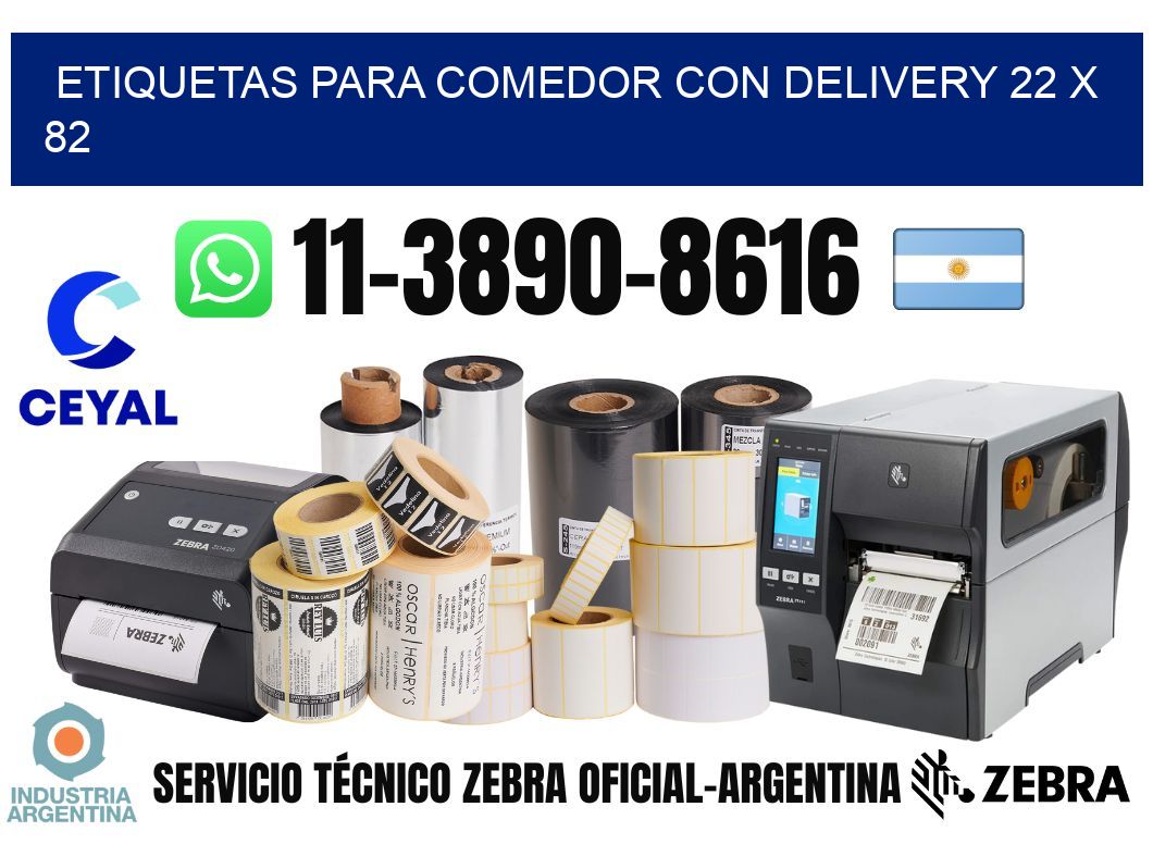 etiquetas para Comedor con delivery 22 x 82