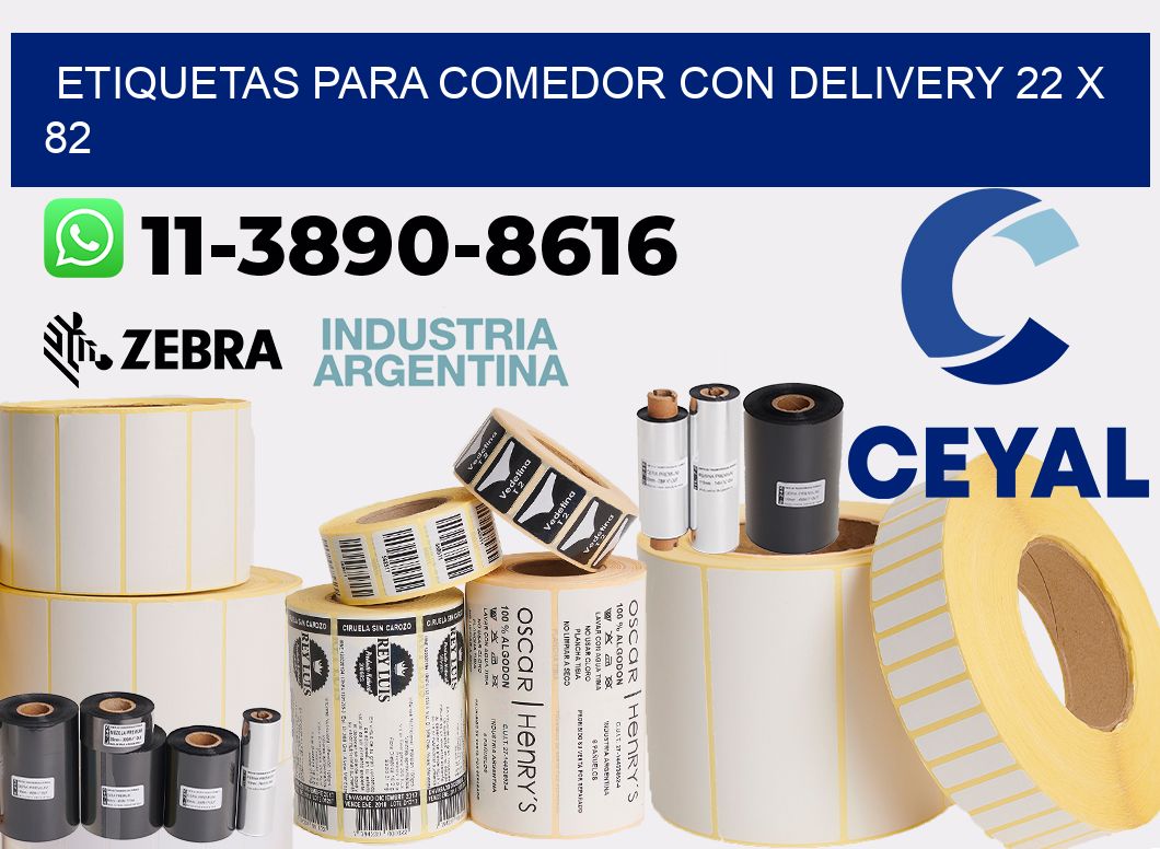 etiquetas para Comedor con delivery 22 x 82