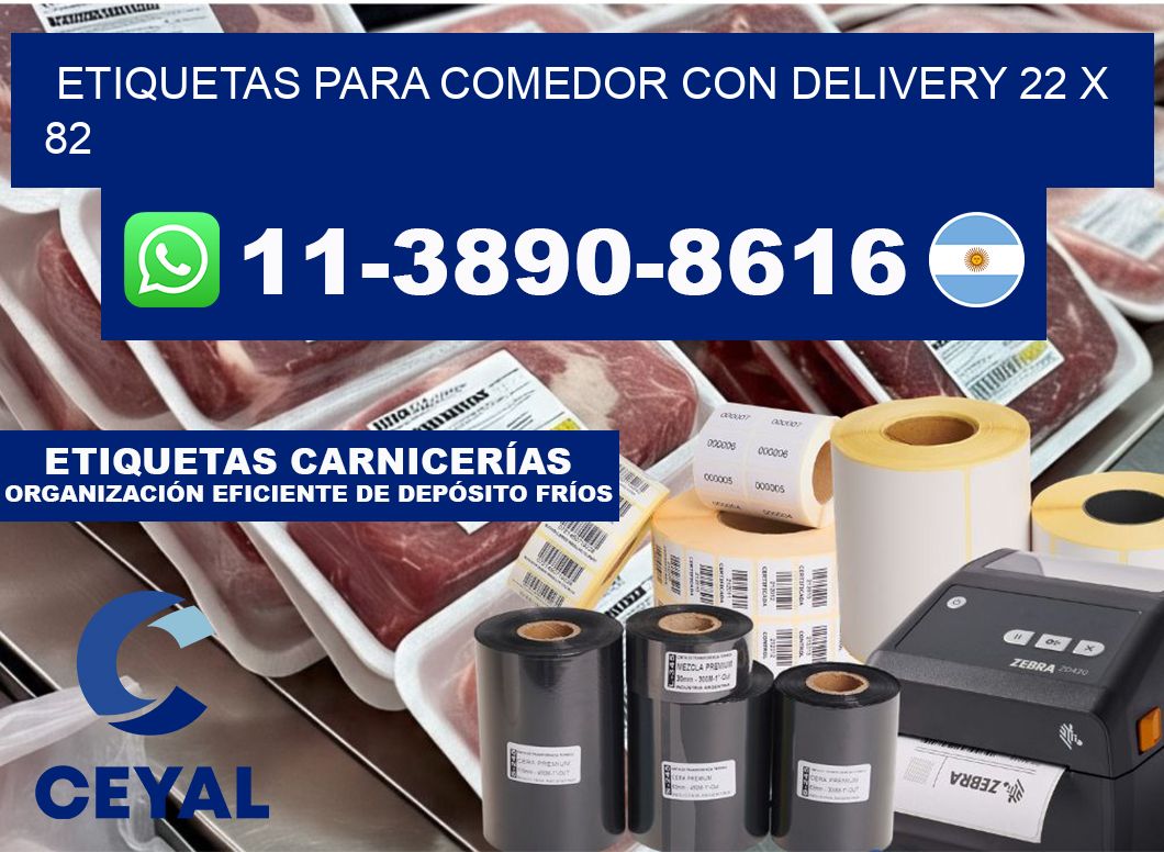 etiquetas para Comedor con delivery 22 x 82
