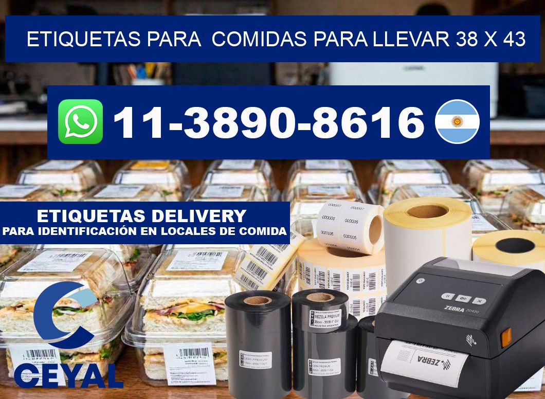 etiquetas para  Comidas para llevar 38 x 43