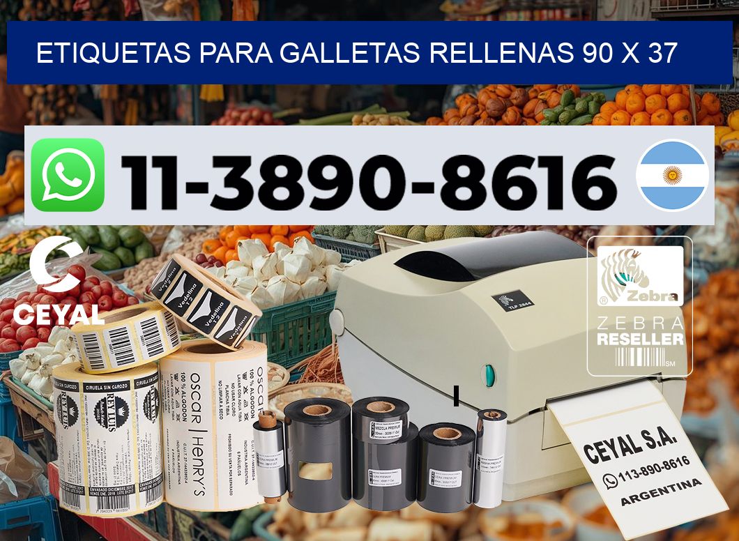 etiquetas para Galletas rellenas 90 x 37