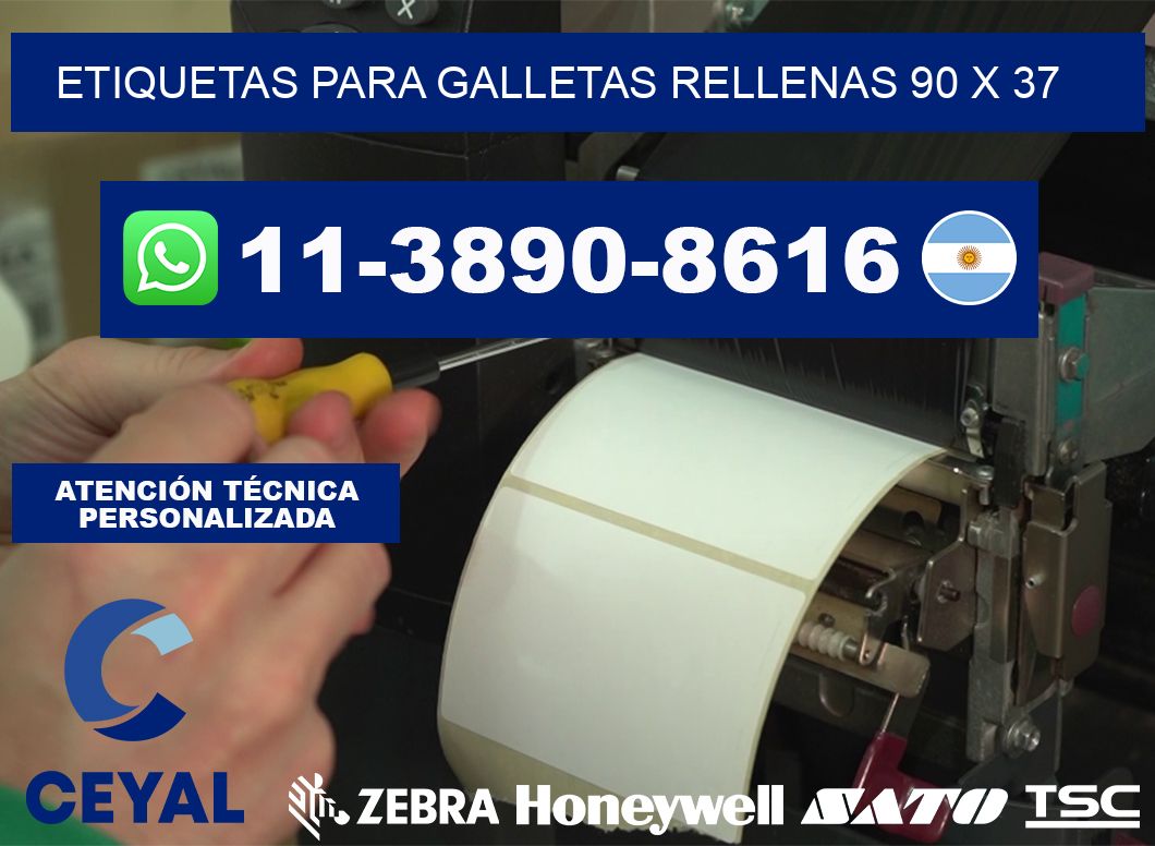 etiquetas para Galletas rellenas 90 x 37