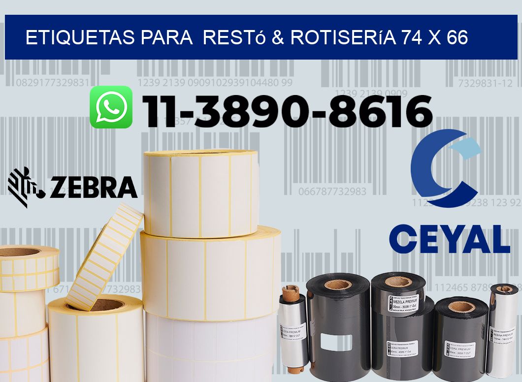 etiquetas para  Restó & rotisería 74 x 66