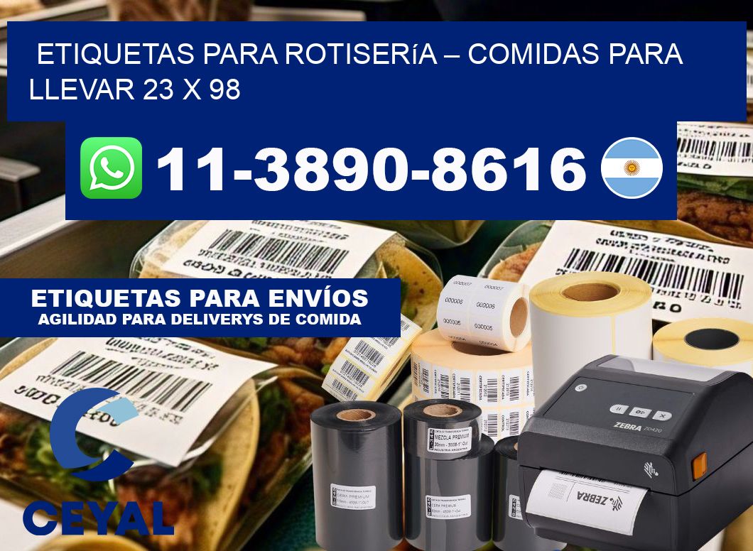 etiquetas para Rotisería – comidas para llevar 23 x 98