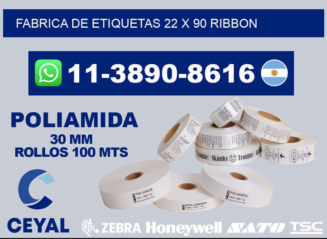 fabrica de etiquetas 22 x 90 ribbon