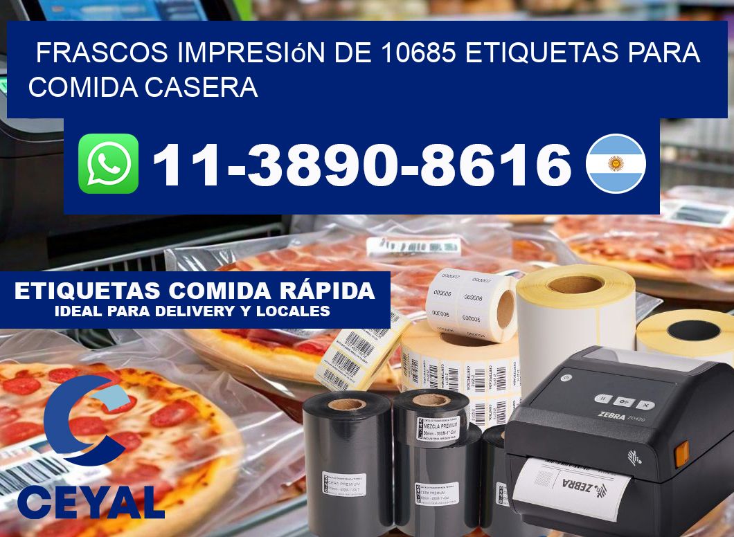 frascos impresión de 10685 etiquetas para comida casera