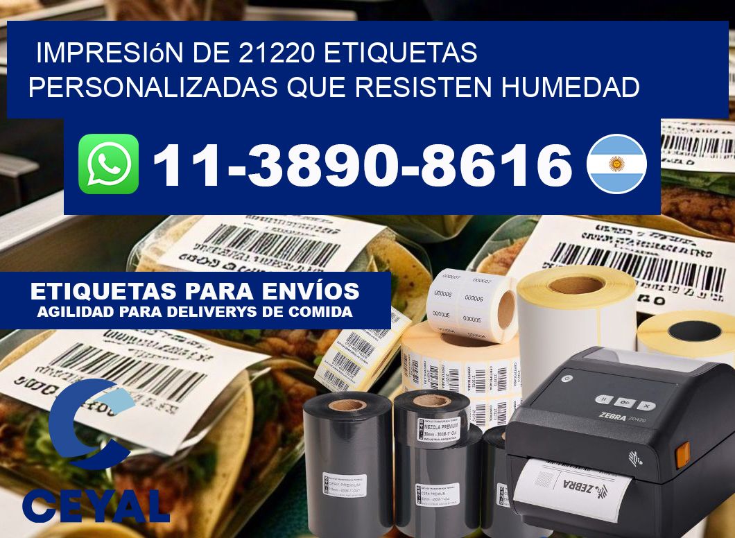impresión de 21220 etiquetas personalizadas que resisten humedad