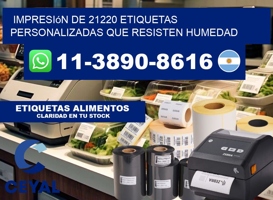 impresión de 21220 etiquetas personalizadas que resisten humedad