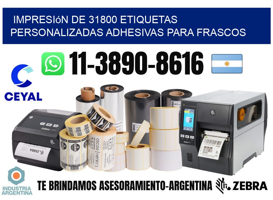 impresión de 31800 etiquetas personalizadas adhesivas para frascos