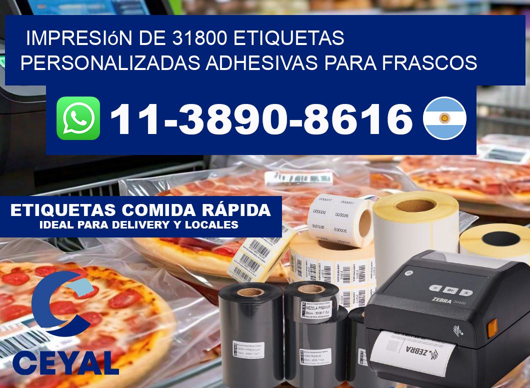 impresión de 31800 etiquetas personalizadas adhesivas para frascos