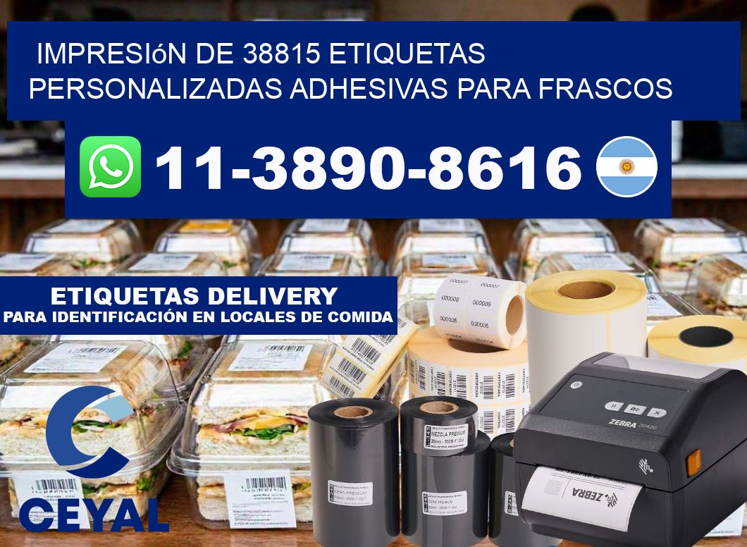 impresión de 38815 etiquetas personalizadas adhesivas para frascos