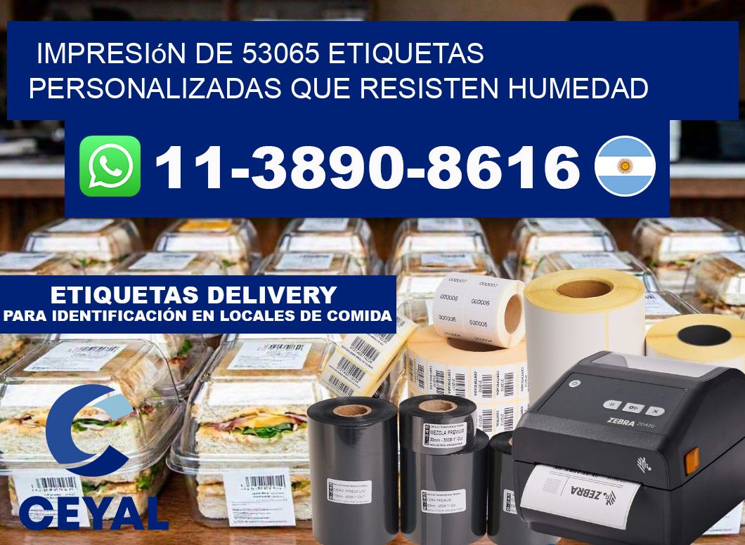 impresión de 53065 etiquetas personalizadas que resisten humedad