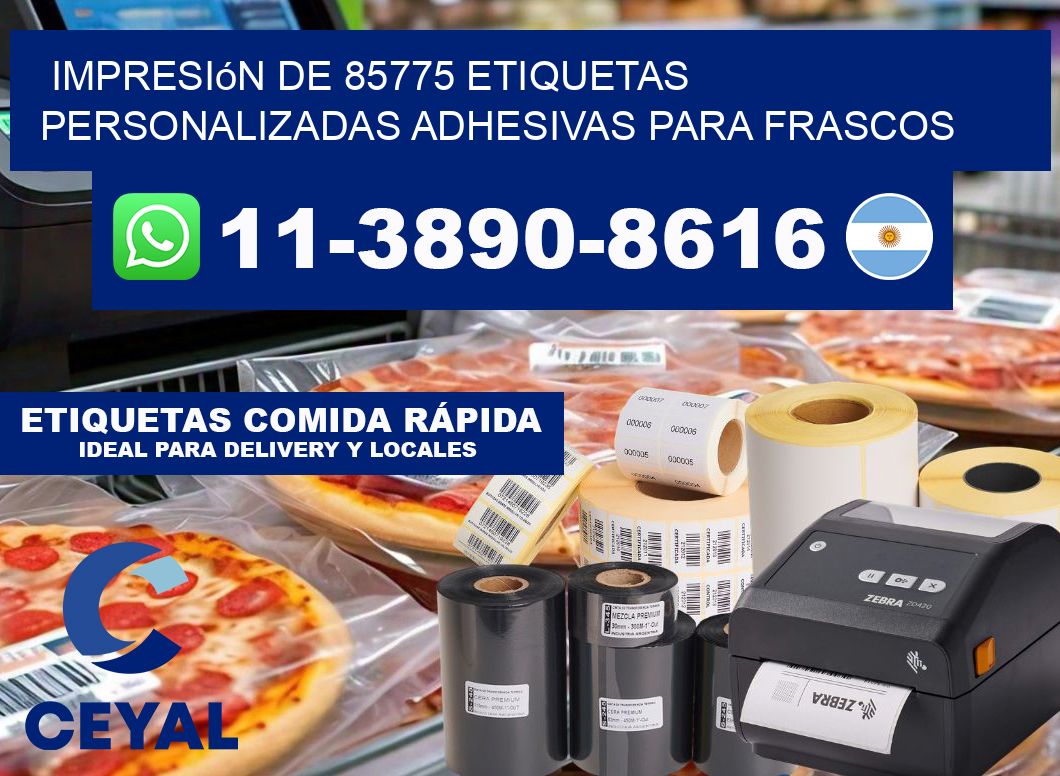 impresión de 85775 etiquetas personalizadas adhesivas para frascos