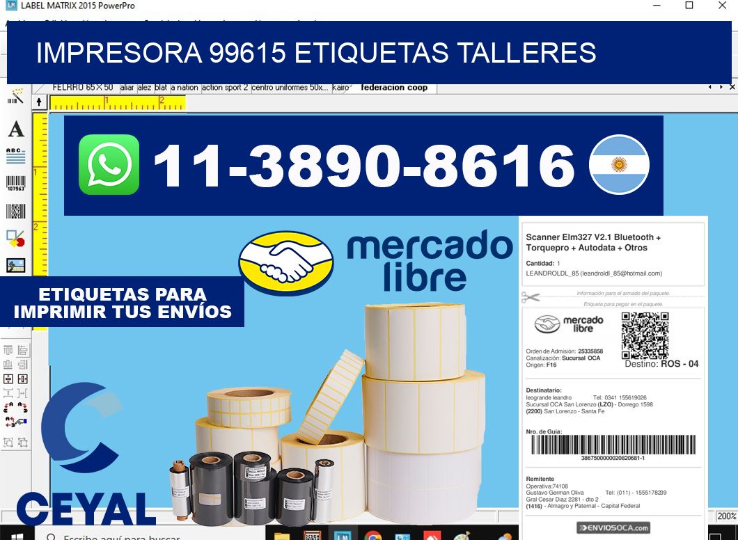 impresora 99615 etiquetas talleres