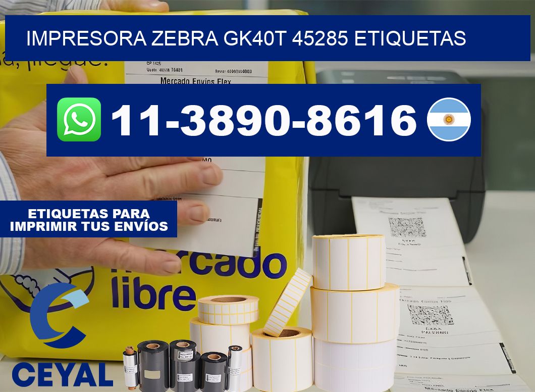 impresora zebra gk40t 45285 etiquetas